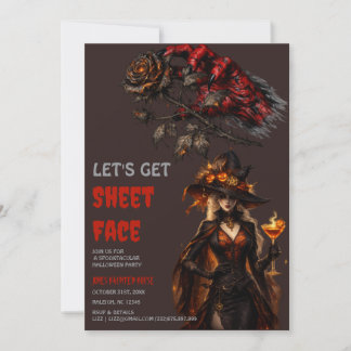 Invitación Vamos a tener una fiesta floral de Halloween con l