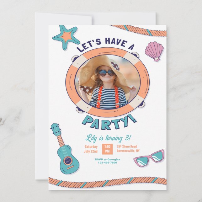 Invitación Vamos a Tener una Fiesta Foto (Anverso)
