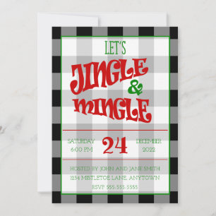 Invitación Vamos a tintinear y mezclar Buffalo Check Vacacion