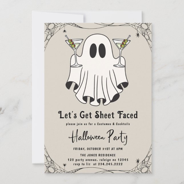 Invitación Vamos a ver la fiesta Martini Halloween (Anverso)