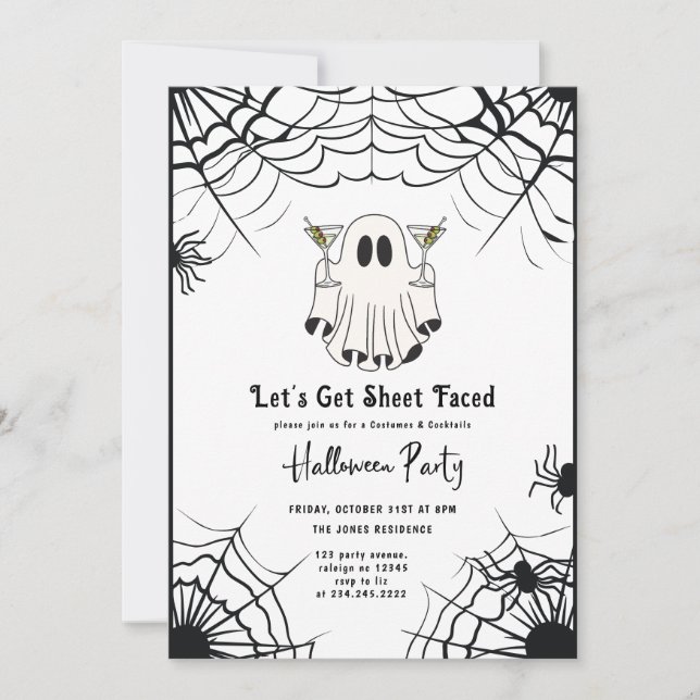 Invitación Vamos a ver la fiesta Martini Halloween (Anverso)