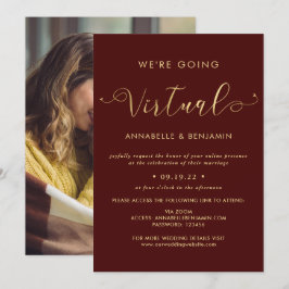Invitación Vamos a ver una foto virtual de Borgoña y Boda de 