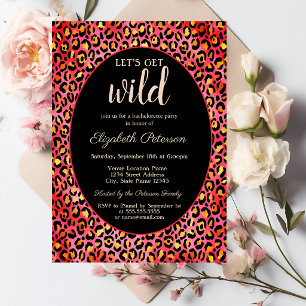 Invitación Vamos a Volvernos Salvajes Estampado de Leopardo D