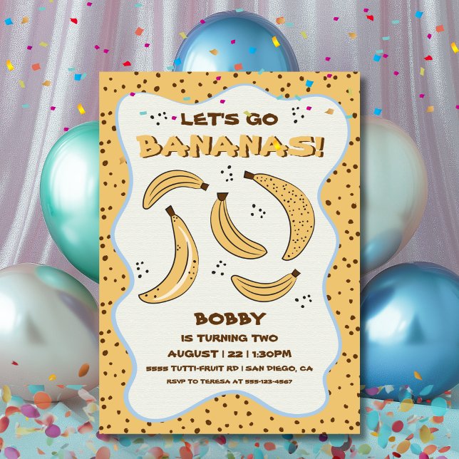 Invitación Vamos Bananas Fiesta de cumpleaños sincera (Subido por el creador)