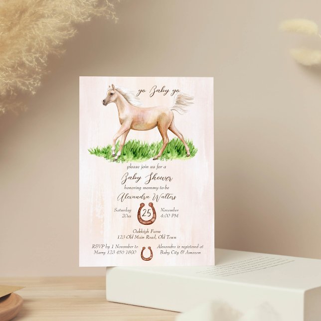 Invitación Vamos bebé ir corriendo caballo folios bebé ducha (Subido por el creador)
