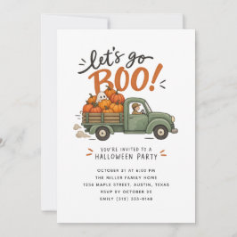 Invitación ¡Vamos Boo! | Camión de Calabazas de Acuarela Hall