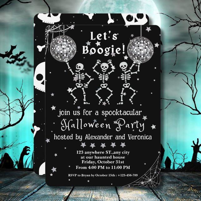 Invitación ¡Vamos Boogie! Discoteca Skeletons Halloween Party (Subido por el creador)