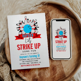 Invitación ¡Vamos Bowl! Niños divertidos 5 cumpleaños fiesta