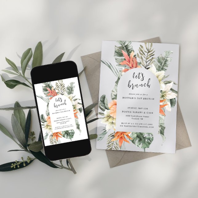 Invitación Vamos Brunch | Brunch de Día de la Madre floral tr (Subido por el creador)