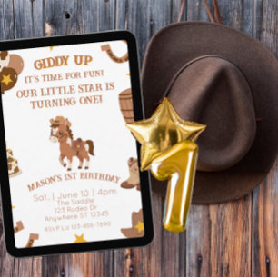 Invitación Vamos Caballo, Cumpleaños Western 1
