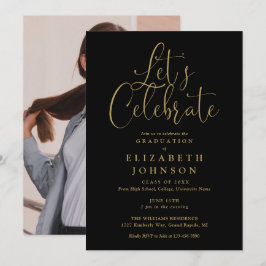 Invitación Vamos Celebrar Fiesta de Graduación Foto Script