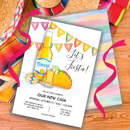 Invitación Vamos cerveza Fiesta tequila shot taco nueva casa