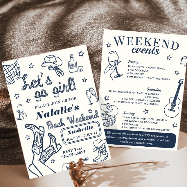 Invitación Vamos Chica Nashville Bachelorette International (Subido por el creador)