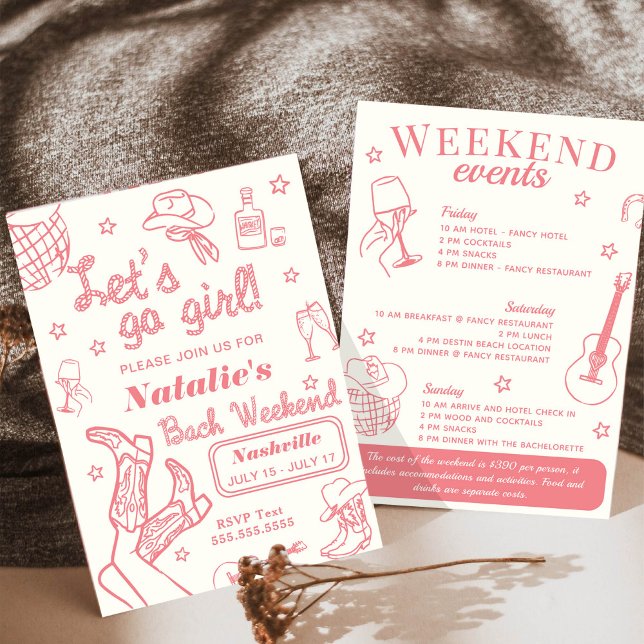 Invitación Vamos Chica Nashville Bachelorette International (Subido por el creador)