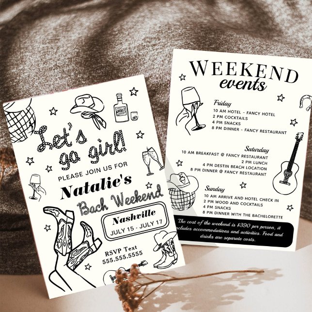 Invitación Vamos Chica Nashville Bachelorette International (Subido por el creador)