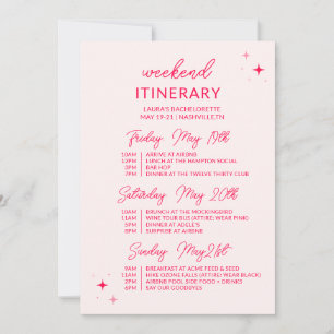 Invitación Vamos Chicas Bachelorette Weekend Itinerary