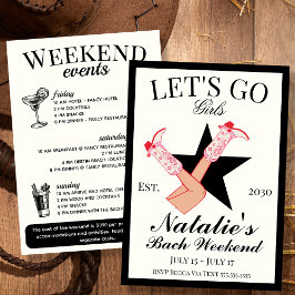 Invitación Vamos Chicas Cowgirl Bachelorette Itinerary y
