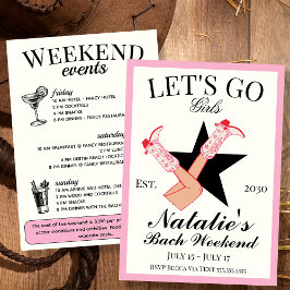 Invitación Vamos Chicas Cowgirl Bachelorette Itinerary y