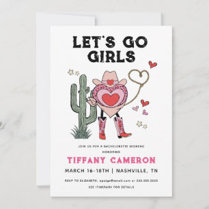 Invitación Vamos Chicas Cowgirl Bachelorette Weekend