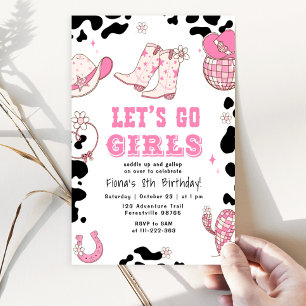 Invitación Vamos chicas cumpleaños vaquero occidental