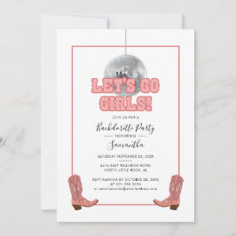 Invitación Vamos Chicas Disco Cowgirl Bachelorette Party