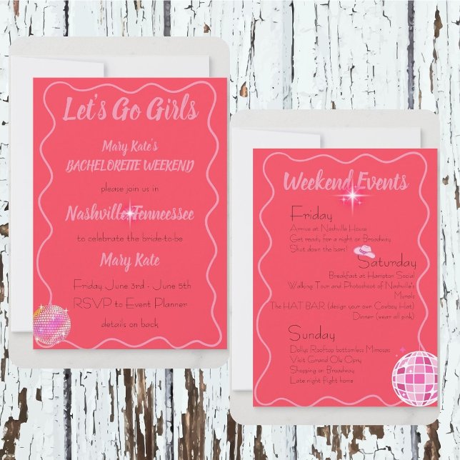 Invitación Vamos Chicas Nashville Tema Bachelorette (Subido por el creador)