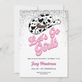 Invitación Vamos Chicas Purpurina semana fiesta de soltera