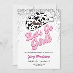 Invitación Vamos Chicas Purpurina semana fiesta de soltera