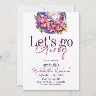 Invitación Vamos Chicas rosada última disco Bachelorette Part