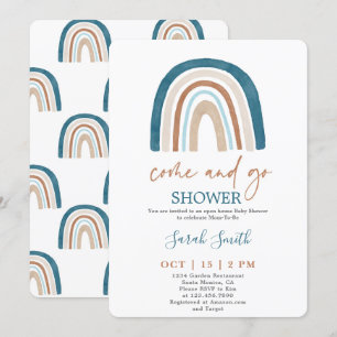 Invitación Vamos chico de Baby Shower arcoiris