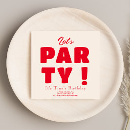 Invitación ¡Vamos Fiesta! Audaz tipografía roja vibrante adul