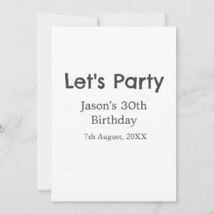 Invitación Vamos fiesta feliz 30 cumpleaños nombre gris simpl