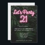 Invitación Vamos Fiesta Neon 21º cumpleaños<br><div class="desc">Invitación a los 21 años de la Neón Moderna Fiesta</div>