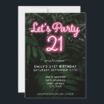 Invitación Vamos Fiesta Neon 21º cumpleaños<br><div class="desc">Invitación a los 21 años de la Neón Moderna Fiesta</div>