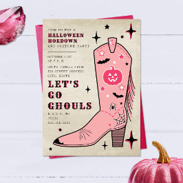 Invitación Vamos Ghouls fiesta de Halloween Bota de Novia Ros
