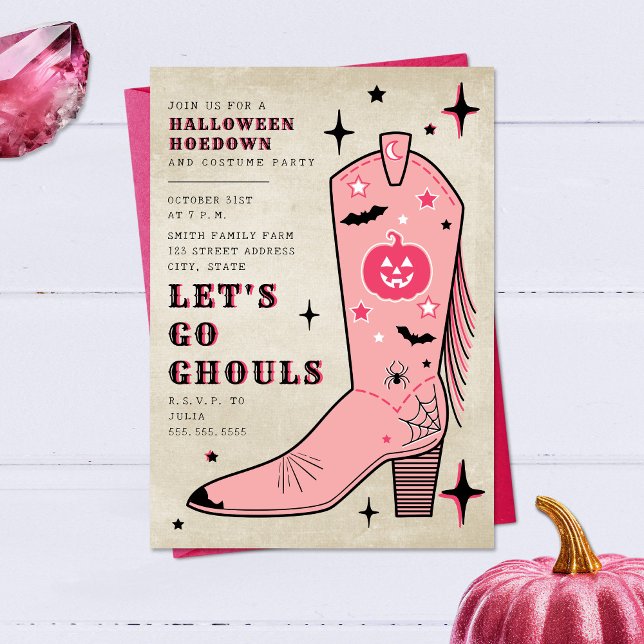 Invitación Vamos Ghouls fiesta de Halloween Bota de Novia Ros (Subido por el creador)