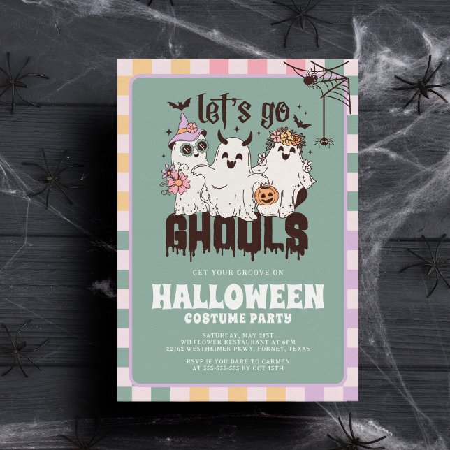 Invitación Vamos Ghouls Groovy Fiesta de disfraces de Hallowe (Subido por el creador)