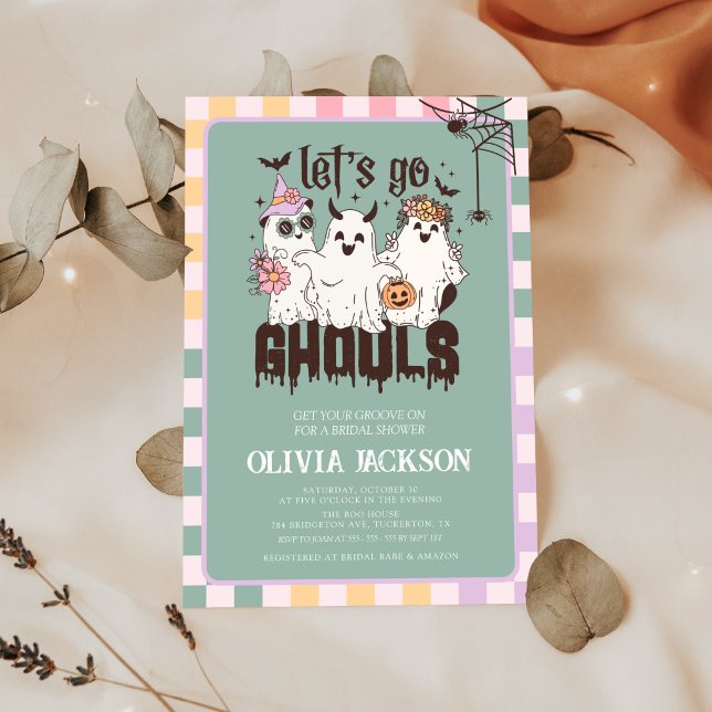 Invitación Vamos Ghouls Groovy Halloween Bridal Shower (Subido por el creador)