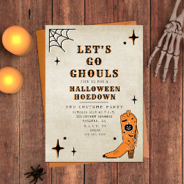 Invitación Vamos Ghouls Halloween Party Cowboy Boot