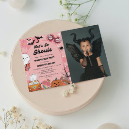 Invitación Vamos Ghouls Halloween Retro Groovy Cumpleaños