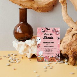 Invitación Vamos Ghouls Halloween Retro Groovy Cumpleaños