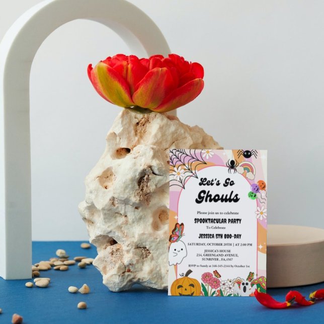 Invitación Vamos Ghouls Halloween Retro Groovy Cumpleaños (Subido por el creador)