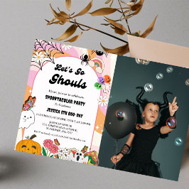Invitación Vamos Ghouls Halloween Retro Groovy Cumpleaños