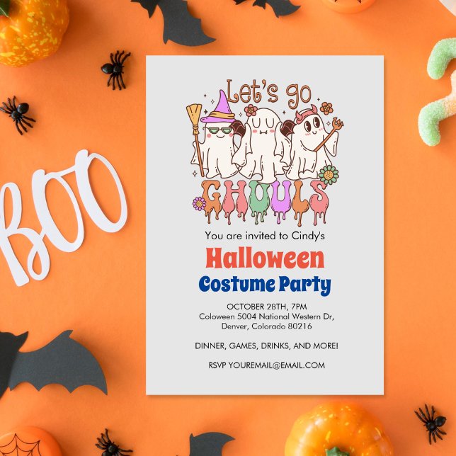 Invitación Vamos Ghouls, Retro Halloween (Subido por el creador)