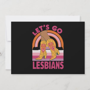 Invitación Vamos lesbianas Mes del Orgullo LGBTQ Vaquera