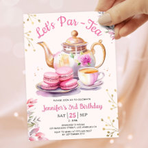 ¡Vamos Par-Tea! Fiesta de cumpleaños del té rosado