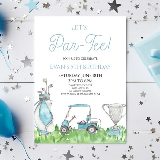 Invitación ¡Vamos Par-Tee! Fiesta de cumpleaños del Blue Golf (Subido por el creador)