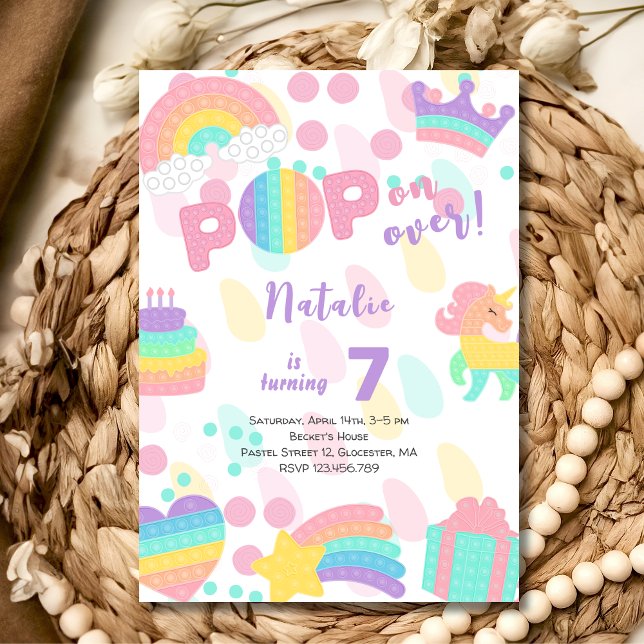 Invitación ¡Vamos! Pastel pop it cumpleaños kid (Subido por el creador)