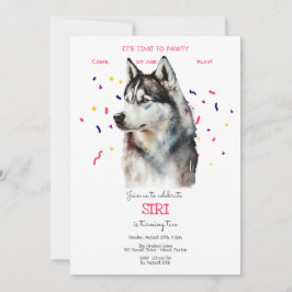 Invitación Vamos pavoneante, fiesta de cumpleaños de perro