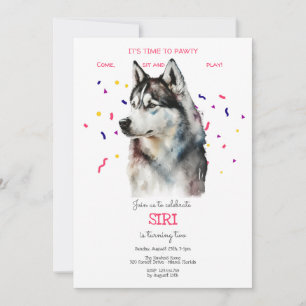 Invitación Vamos pavoneante, fiesta de cumpleaños de perro